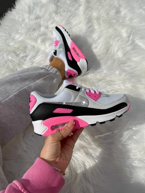 New Bubblegum Pink Swarovski Nike Air Max 90 Best Asics Shoes For The Gym