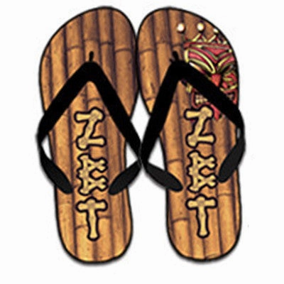 Fraternity Bamboo Print Flip-Flops - SBL100 - SUB Cut Out Flip Flops