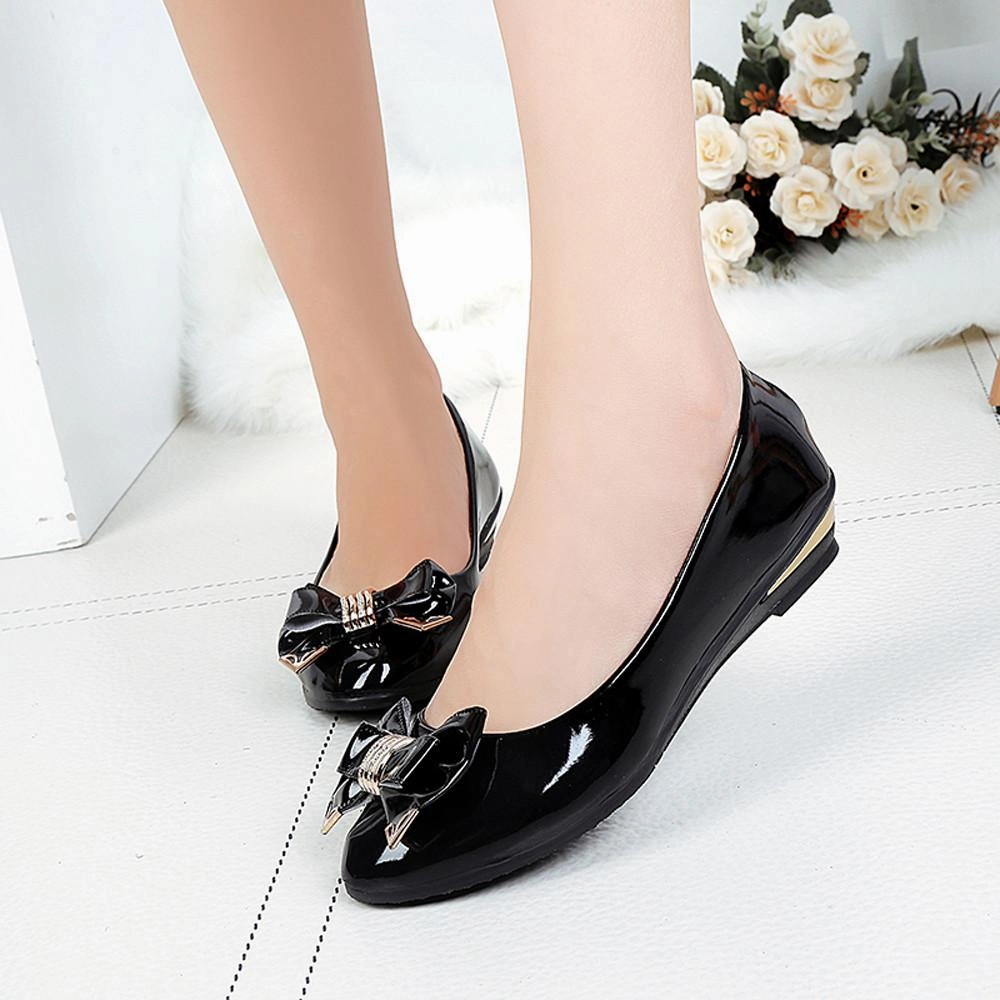 Spring Autumn Toe Flat Heel Bow Tie Shoes Women Fashion Women's Flat Shoes Formal Dress Shoes Flats
