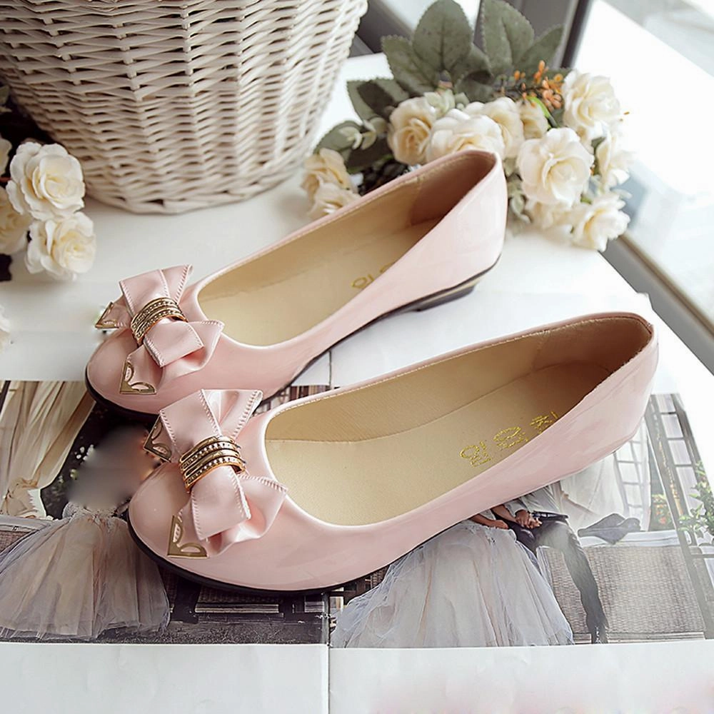 Spring Autumn Toe Flat Heel Bow Tie Shoes Women Fashion Women's Flat Shoes Gel Flat Shoes