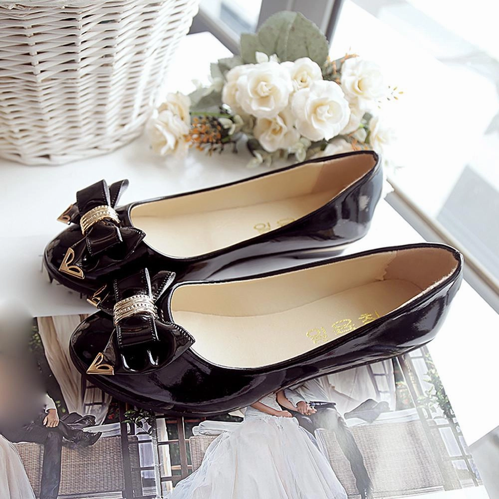 Spring Autumn Toe Flat Heel Bow Tie Shoes Women Fashion Women's Flat Shoes Flat Dancing Shoes