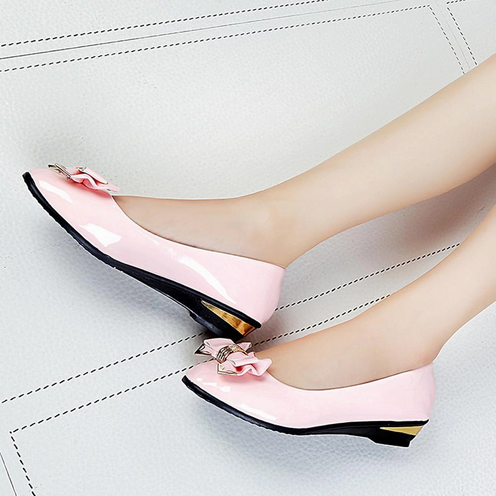 Shoe Laces Spring Autumn Toe Flat Heel Bow Tie Shoes Women Fashion Women's Flat Shoes