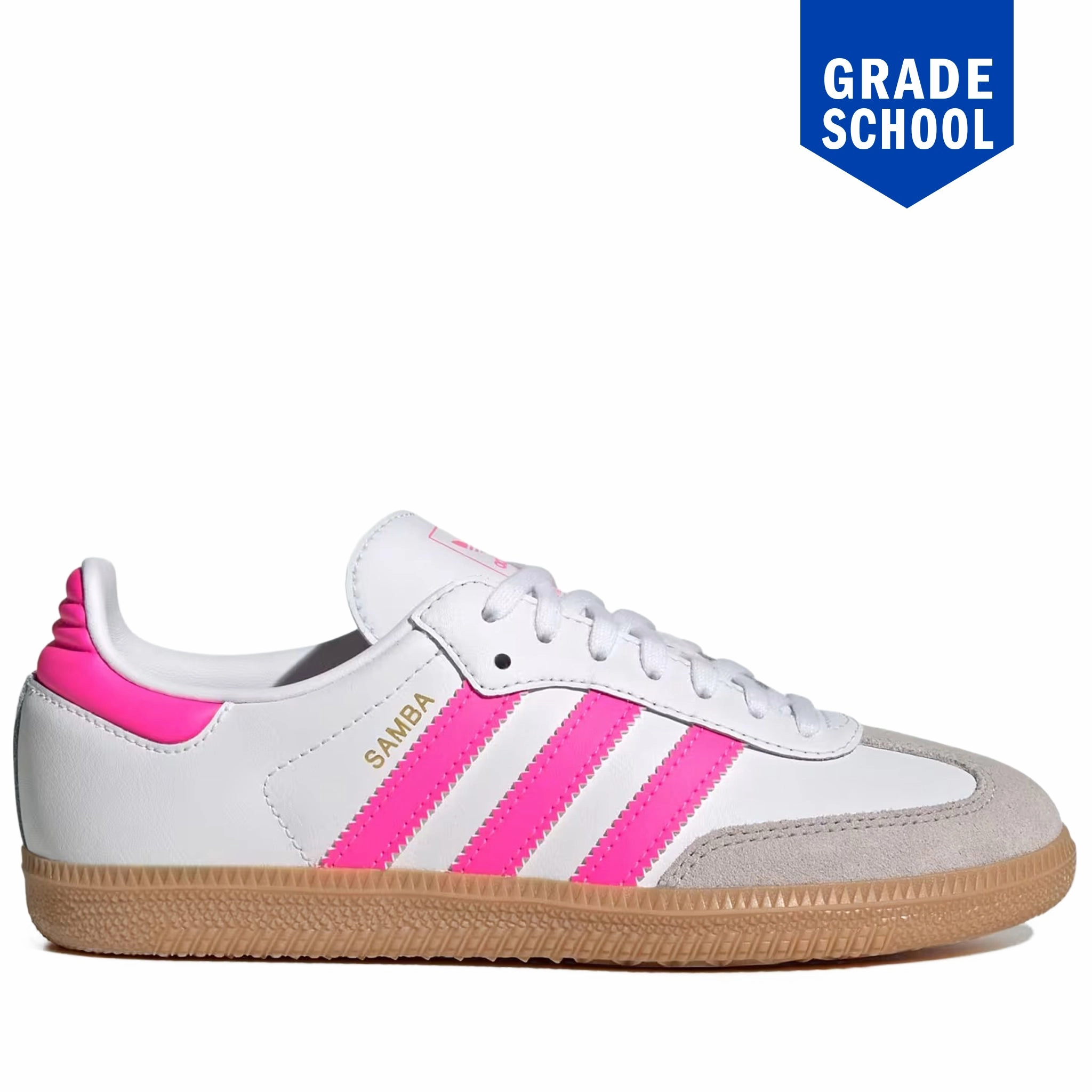 Grade School Adidas Samba OG Shoes - White/Pink Adidas Golf Shoe Replacement Spikes