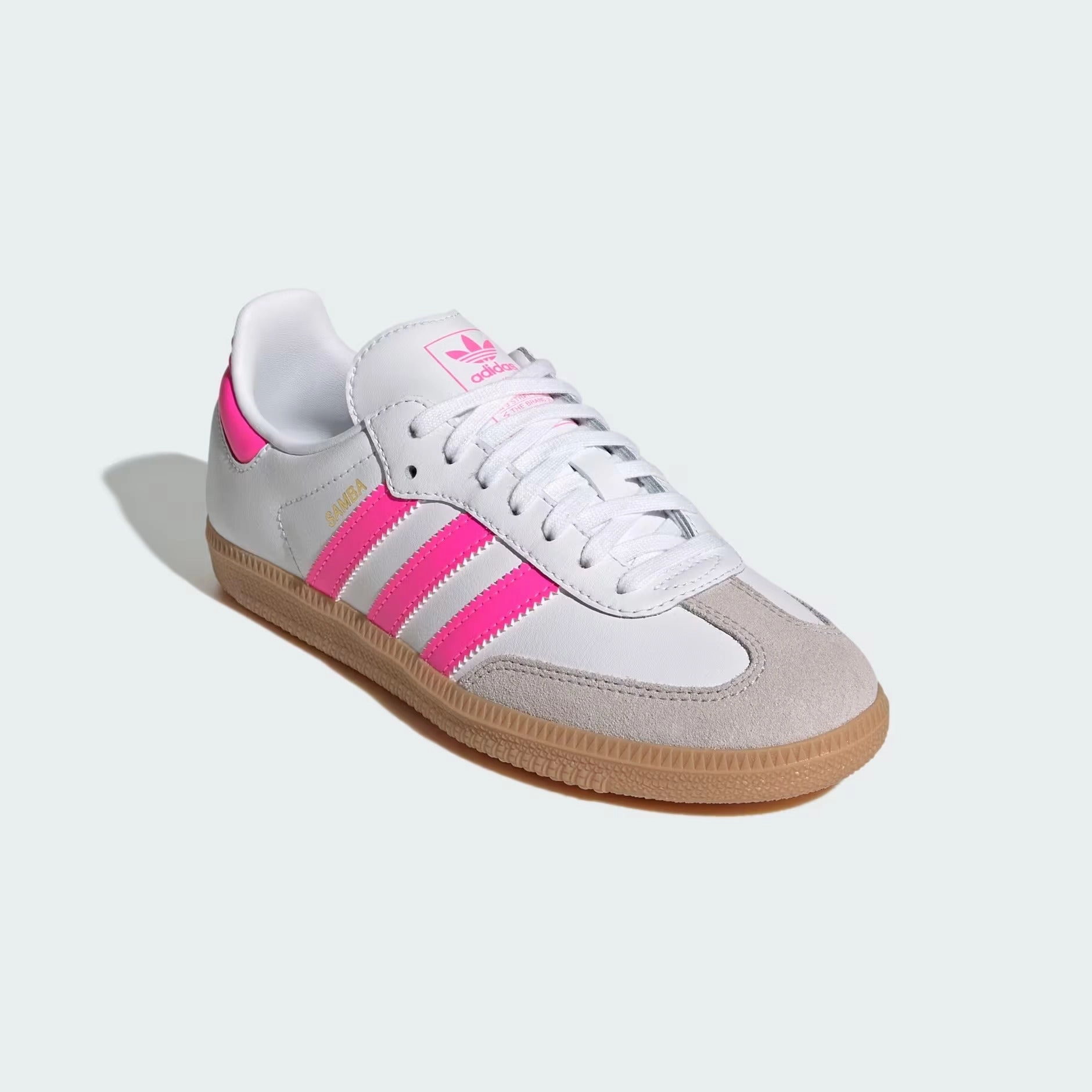 Grade School Adidas Samba OG Shoes - White/Pink New Adidas Shoes Golf