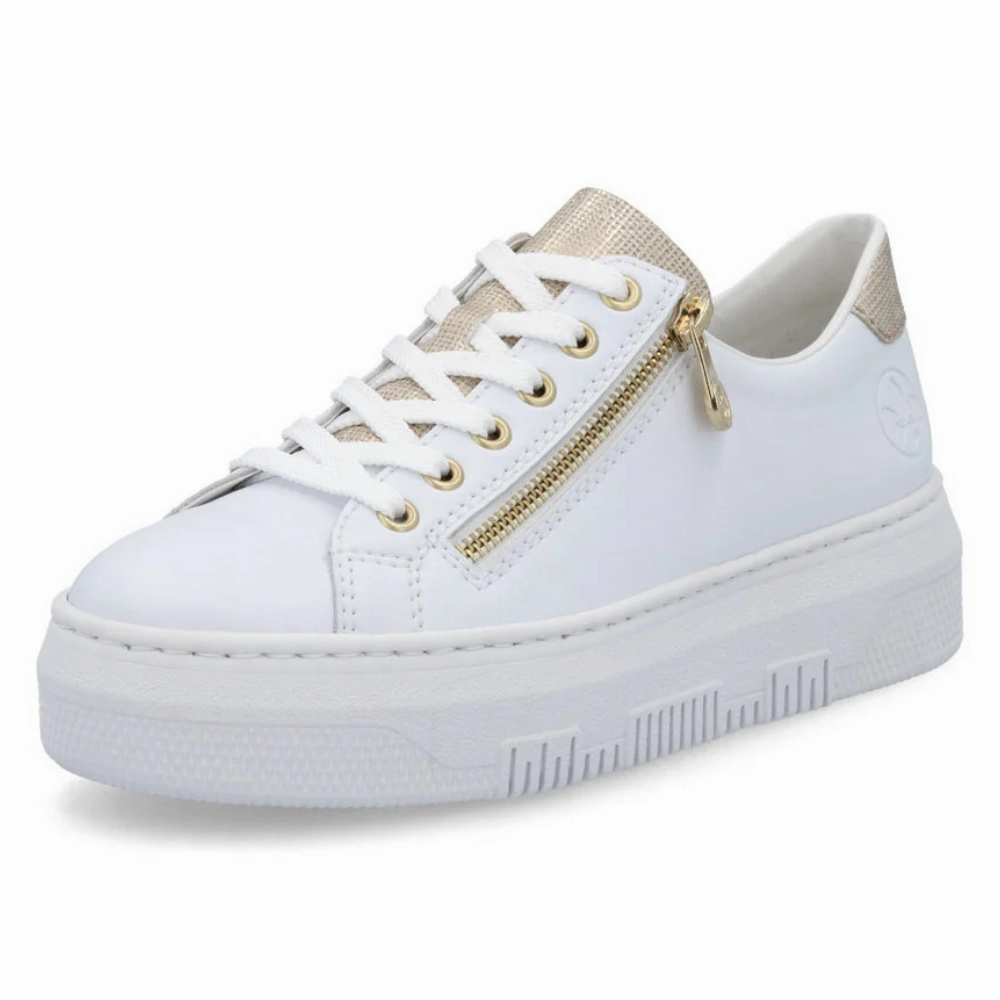 Rieker Enya 21 Off-White Platform Sneaker (Women's) Blush Casual Shoes