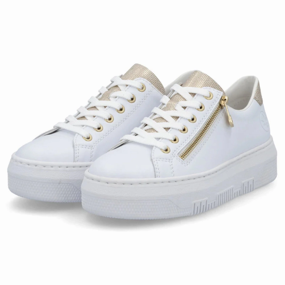 Lace Casual Shoe Rieker Enya 21 Off-White Platform Sneaker (Women's)