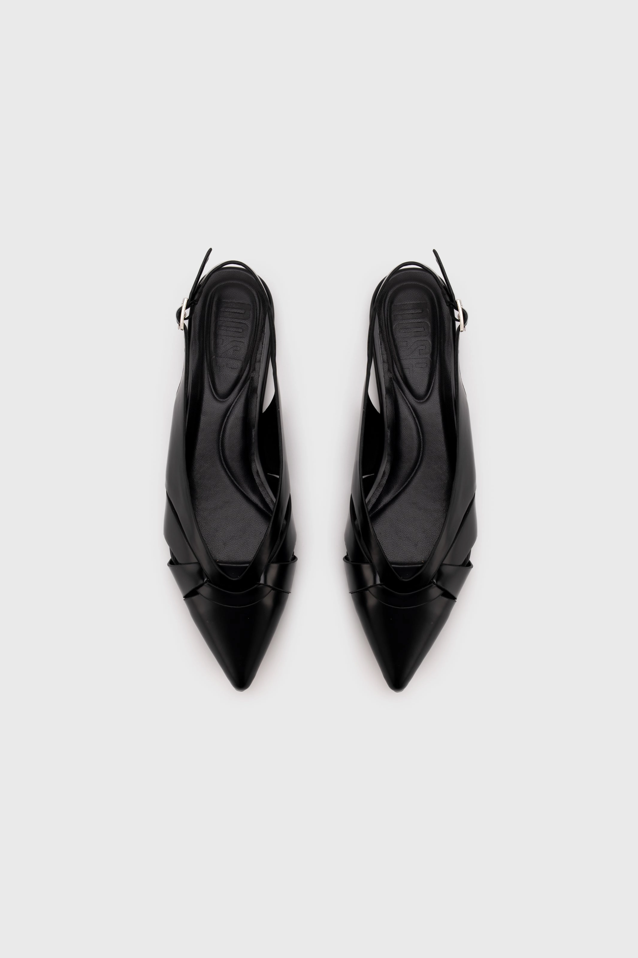 STRAPPY POINTED TOE SLINGBACK FLATS V Cut Flat Shoes