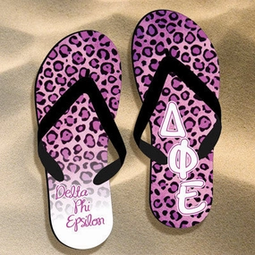 Vionic Orthopedic Flip Flops Delta Phi Epsilon Cheetah Print Flip Flops - SBL100 - SUB