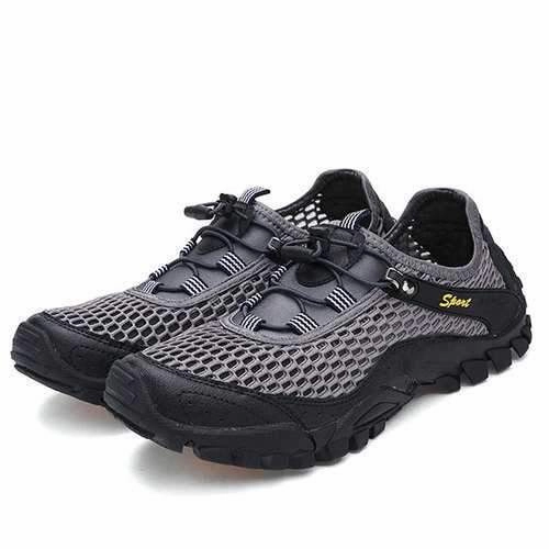 Trail Runner Hiking Shoes Men Anti Collision Toe Mesh Outdoor Hiking Sneakers