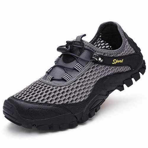 Good Inexpensive Hiking Shoes Men Anti Collision Toe Mesh Outdoor Hiking Sneakers