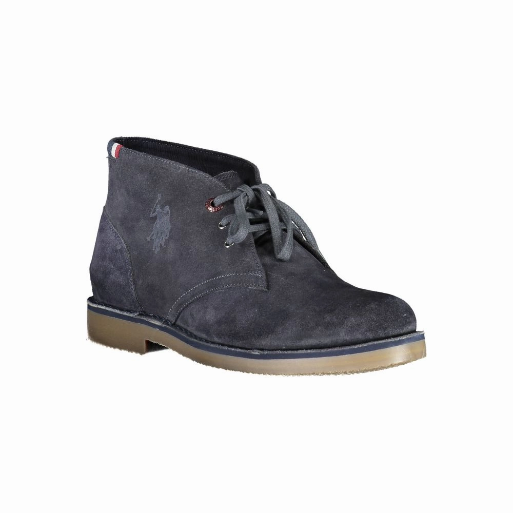 U.S. POLO ASSN. Blue Leather Mens Ankle Boot Isabel Marant Suede Boots