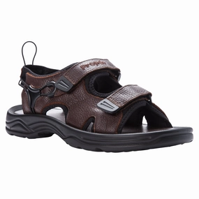 Propet's Men Water Friendly Sandals - SurfWalker II MSV023L-Brown Sandals With Ring Toe