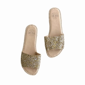 Summer Espadrille in Gold Glitter - Outlet item Tory Burch Double T Espadrille