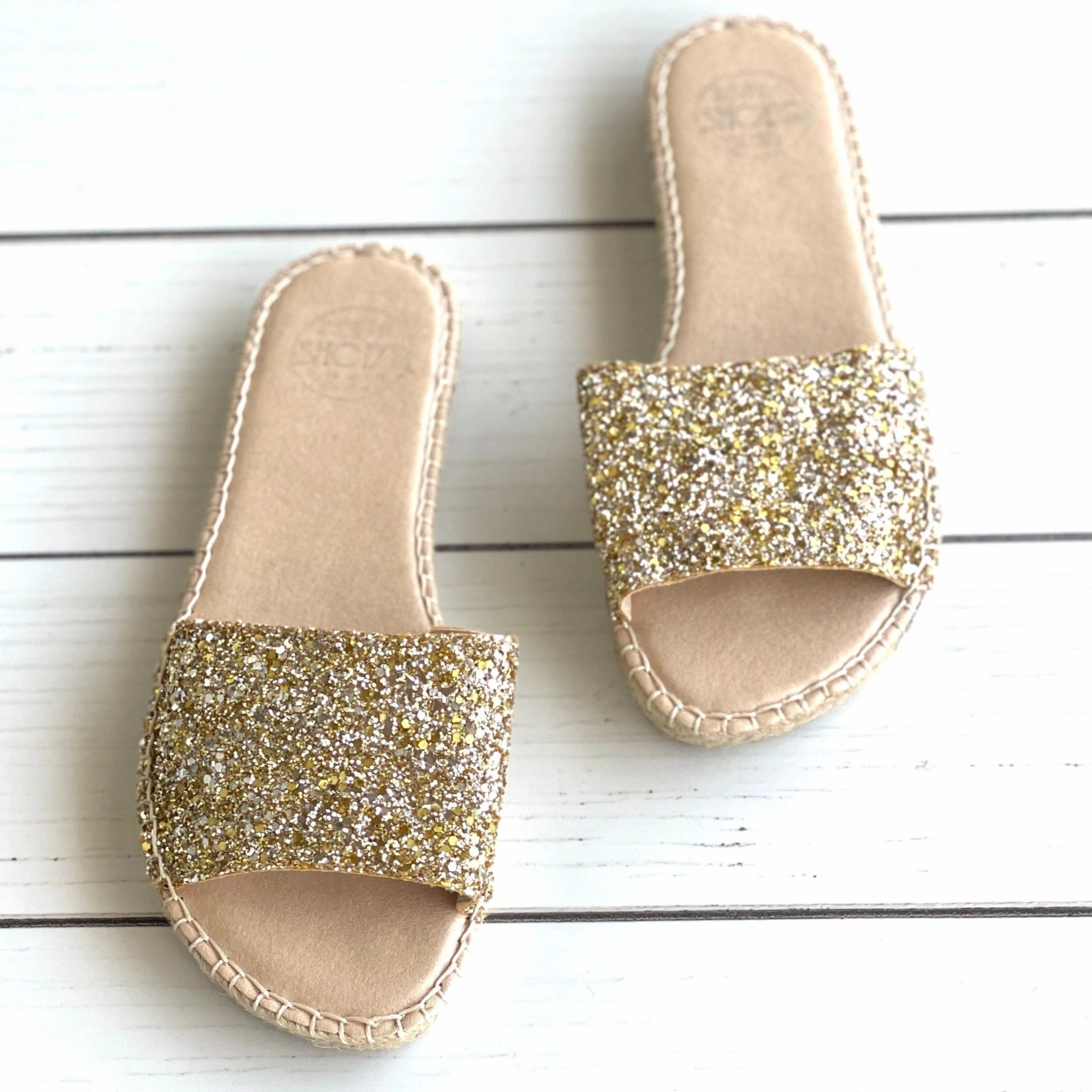 Summer Espadrille in Gold Glitter - Outlet item Pablo Espadrilles