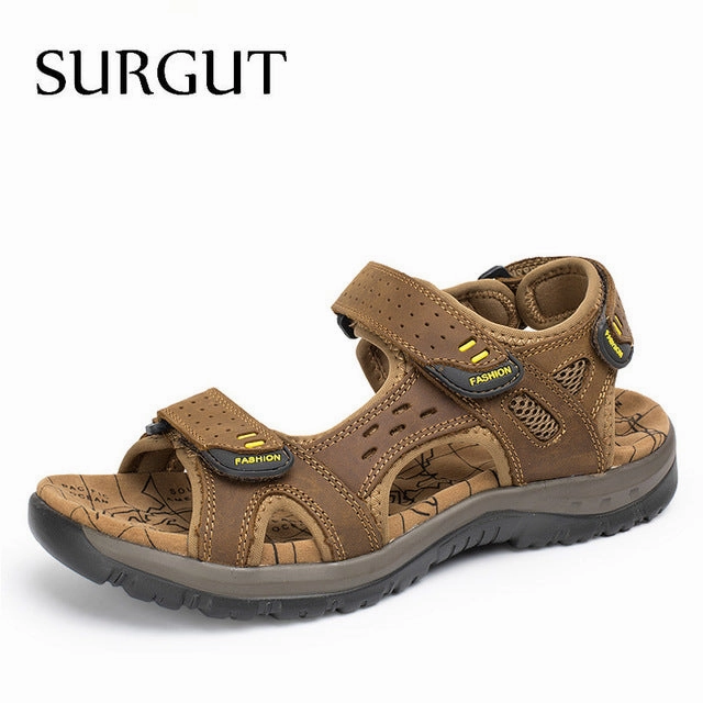 Flat Wedding Shoes Bride Summer Leisure Beach Men Shoes High Quality Leather Sandals The Big Yards Men's Sandals Size 38-45