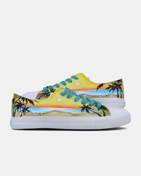 Sunset Beach with Palm Trees Hand Painted Shoes Slip Waterproof Walking Shoes