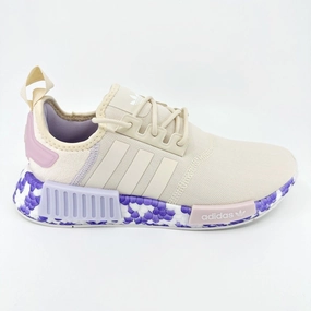 Adidas Originals NMD R1 Wonder White Beige Purple Womens Running Shoes GW5694 Beginner Running Shoes