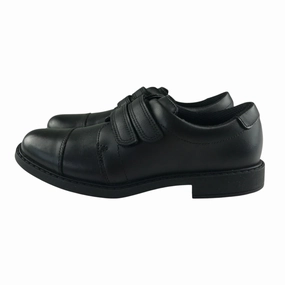 Clark's Black Leather School Shoes Size 1 junior Roller Skates Clip On Shoes