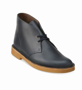 Wide Width Casual Mary Jane Shoe Clarks Desert Boot Midnight Blue Leather 26109445