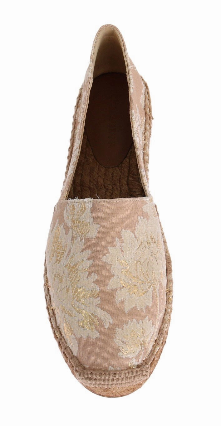 Beige Gold Floral Brocade Espadrilles Shoes Best Shoes For Flat Feet And Pronation