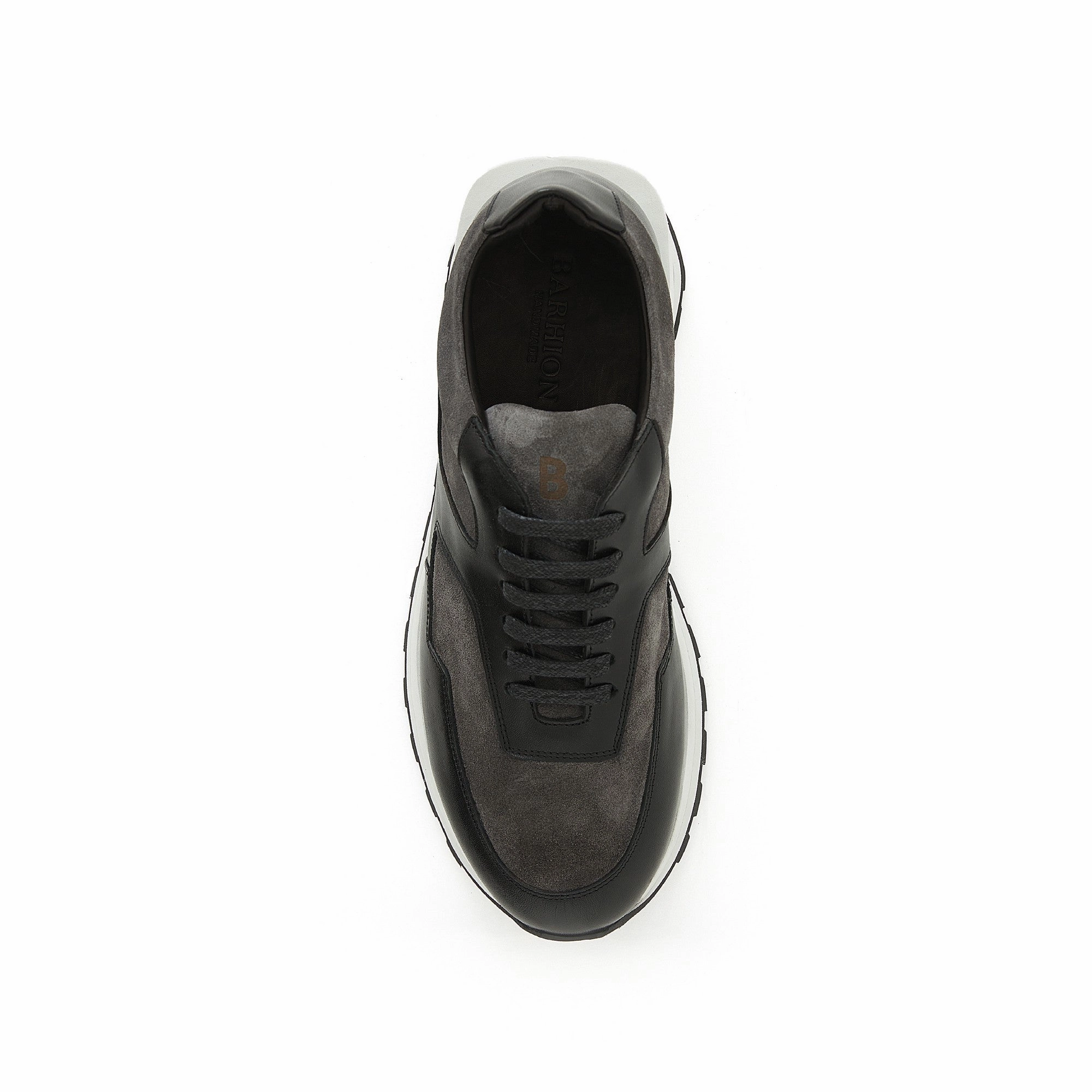 Casual Shoes With Men's Suede Calf Leather Handmade Sneakers M8017