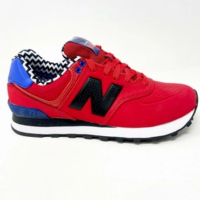 Trainers Vs Running Shoes New Balance 574 Classic Paint Chip Red Blue Womens Running Shoes WL574ACC