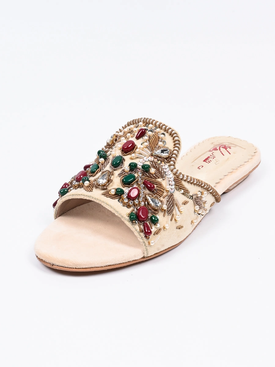 Women flat fancy slipper Flat Peep Toe Shoes