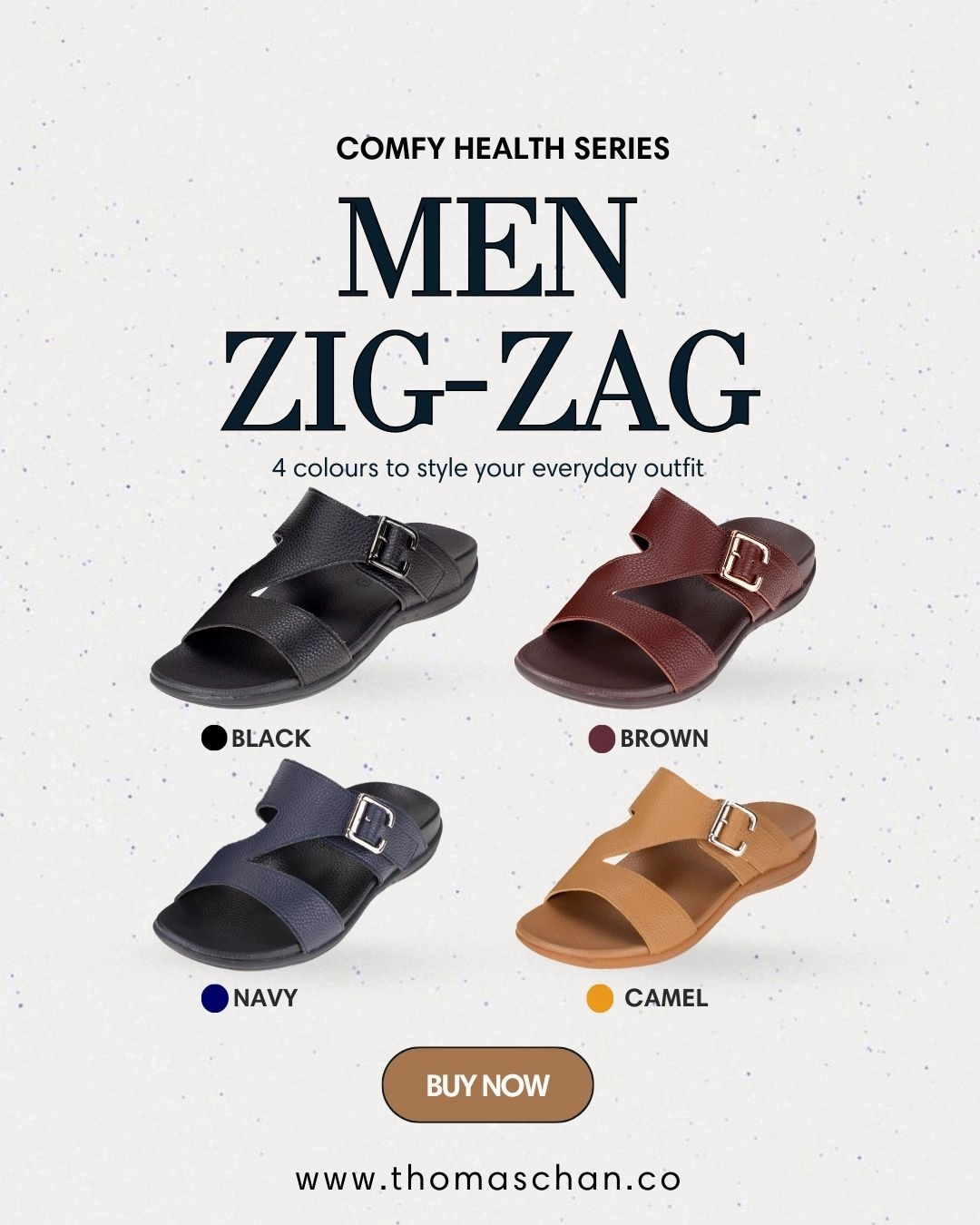 Men Zig Zag Buckle Sandals [Comfy Health Series][ODD SIZES LEFT] 2e Casual Shoes