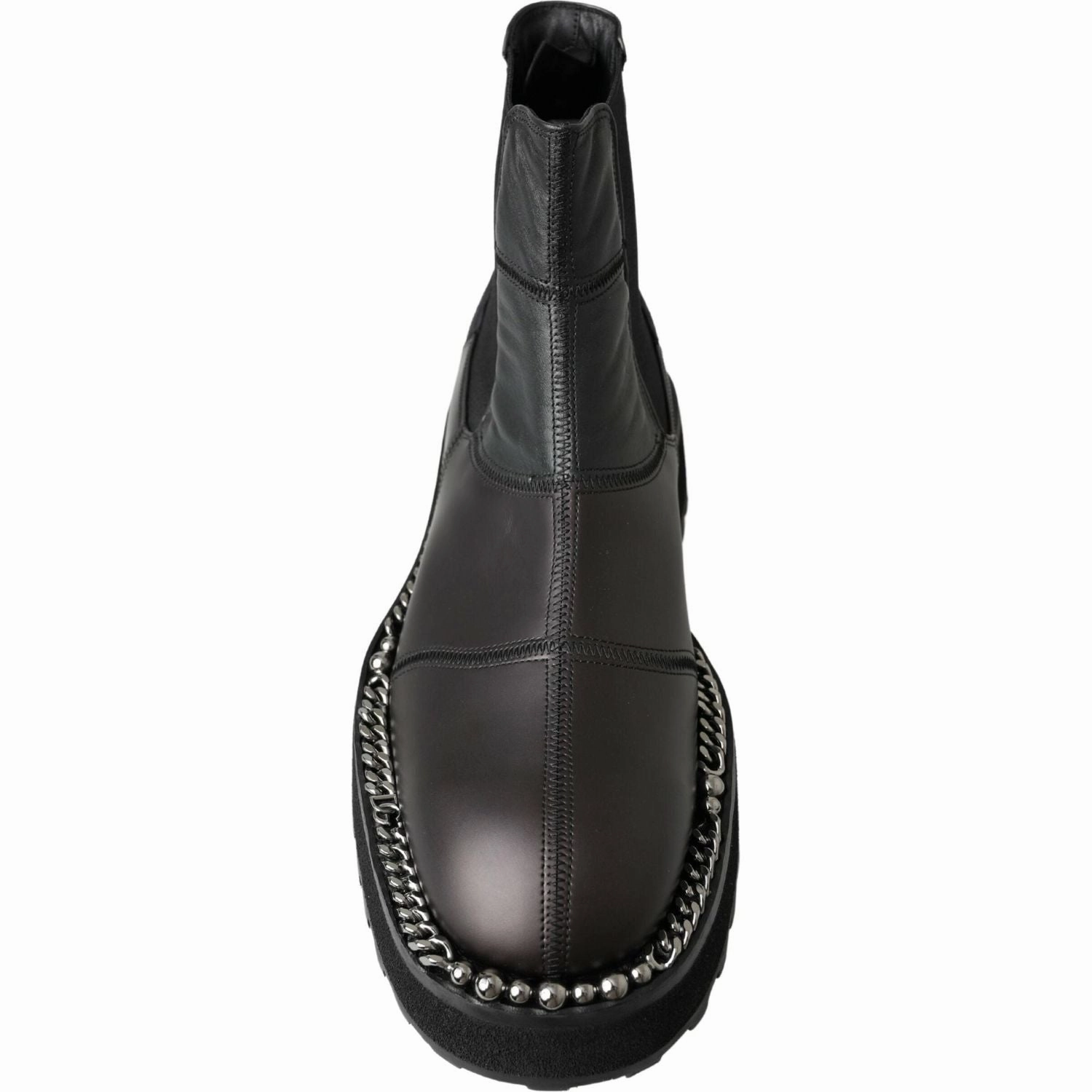 Yeehaw Cowboy Boots Dolce & Gabbana Black Leather Slip on Stretch Boots