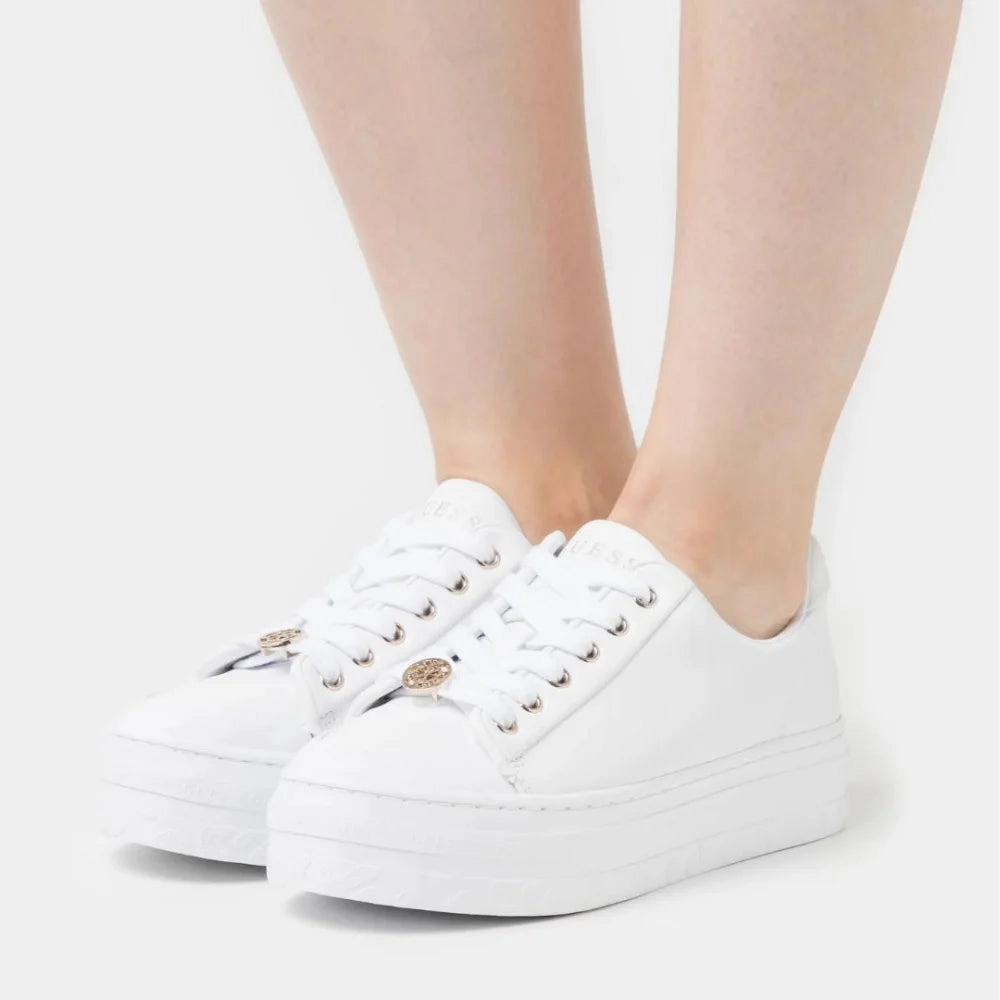 Shop Sneakers Near Me GUESS Lullu Logo Low Top Sneakers Women - WHT