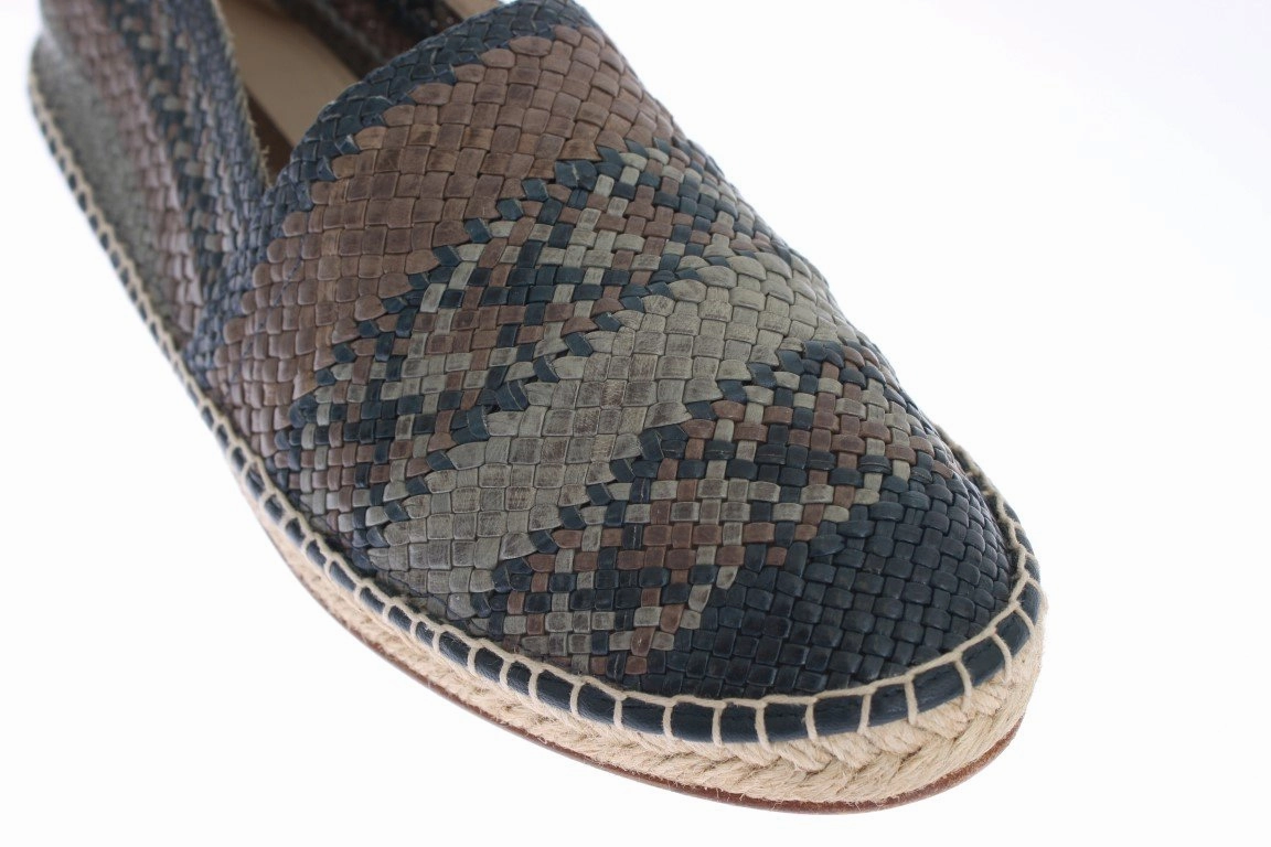 Blue Gray Woven Leather Espadrilles Kath And Kim Espadrille