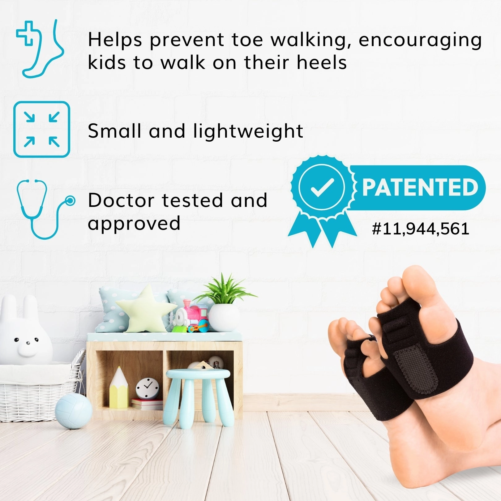 Toe Walking Brace | Patented Pediatric Idiopathic Tip-Toe Correction Splint for Youth Neurological Disorders (Pair) For Overweight  Best Walking