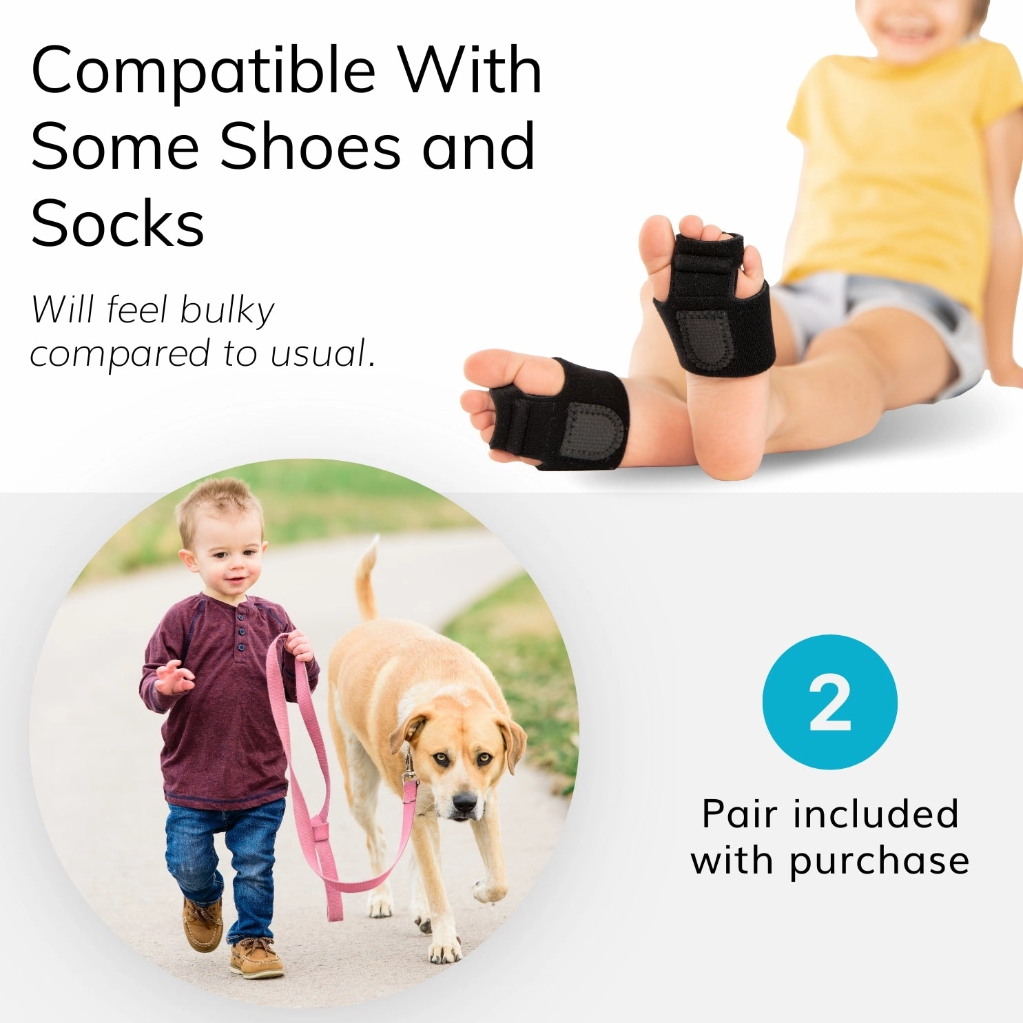Best Men's Walking Shoes For Flat Feet Toe Walking Brace | Patented Pediatric Idiopathic Tip-Toe Correction Splint for Youth Neurological Disorders (Pair)