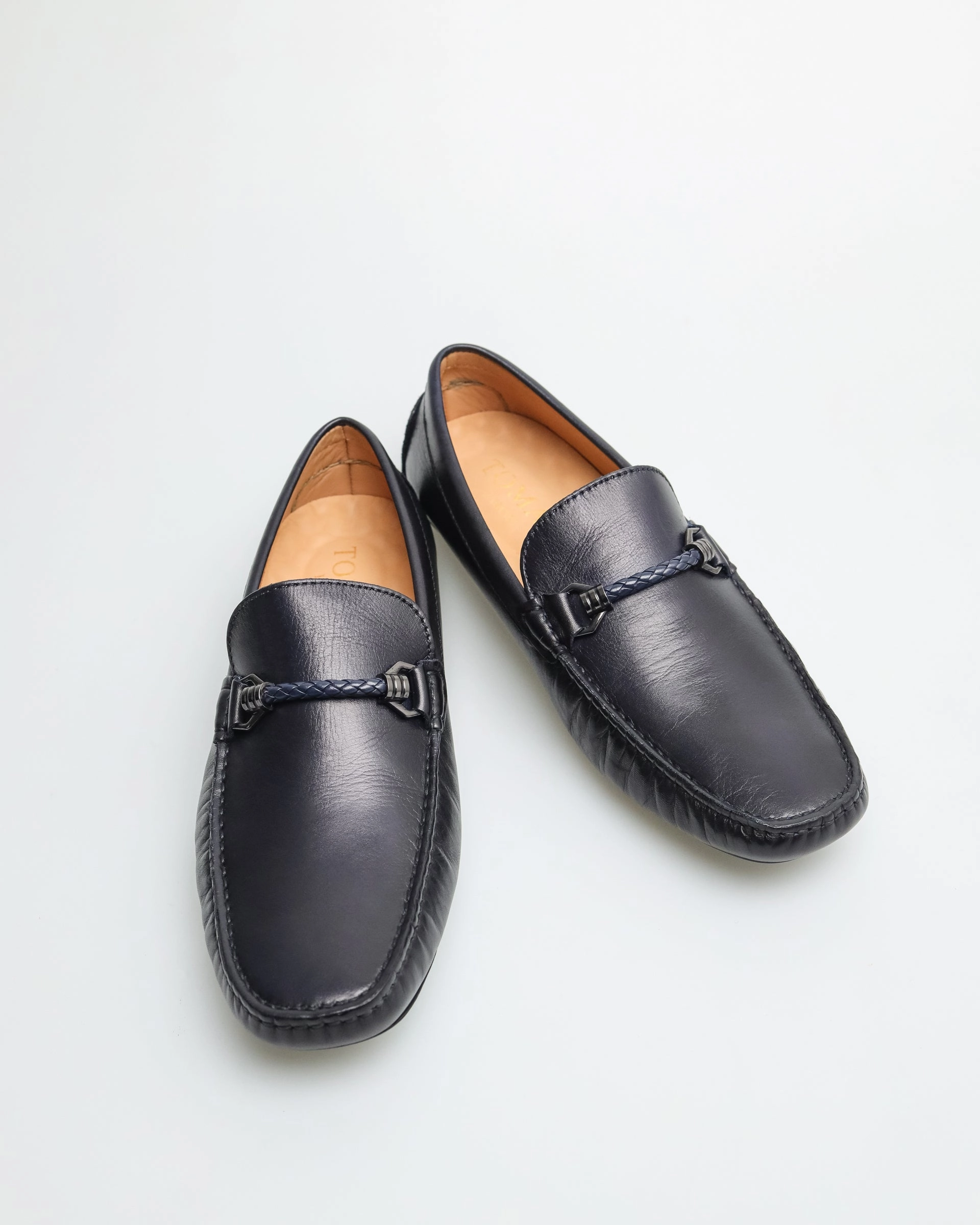 Tomaz C456 Men's Buckle Moccasins (Navy) Hermes Boots