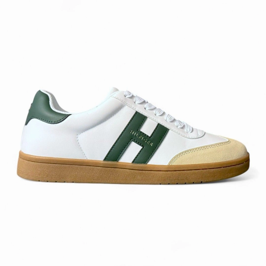 1930s Flat Shoes Tommy Hilfiger Lerge Sneakers Men - WHTDGRN