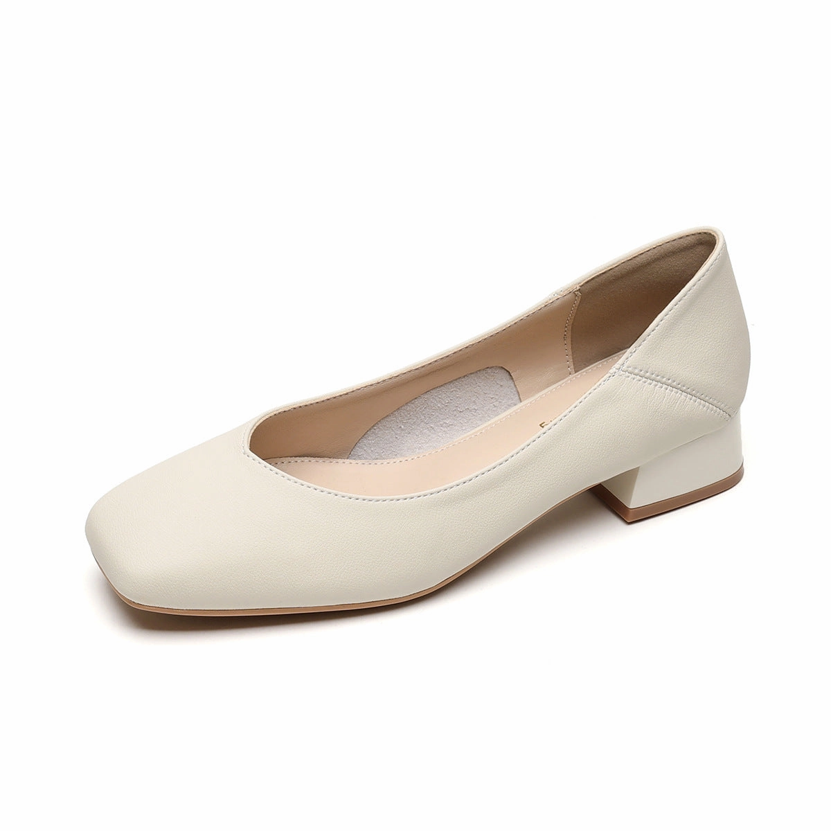 Best Casual Shoes For Big Guys Women's Minimalist Plain Leather Chunky Heel Pumps