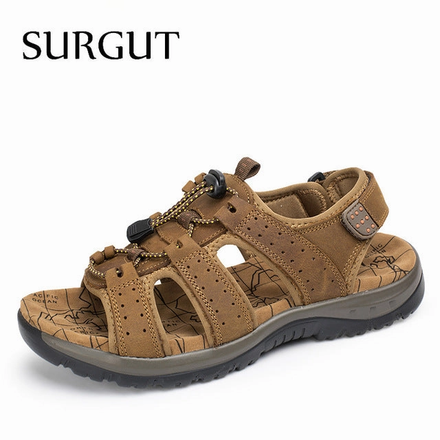 Casual Corner Shoes Breathable Sandals Men Shoes Real Leather Sandals Shoes Men Sandals Non Slip Beach Summer Slippers For Men Big Size