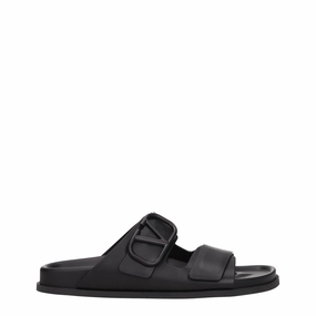 Valentino Garavani Black Leather Slippers Sandals Tory Burch