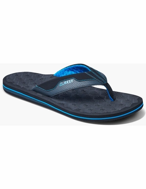 Reef The Ripper Sandals in Black/Blue Spider Flip Flops