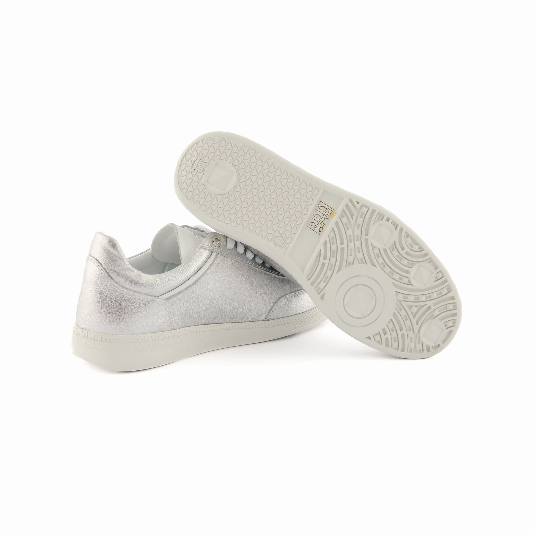 Lebron James Sneakers Women's Silver Handmade Calf Leather Sneakers W5035