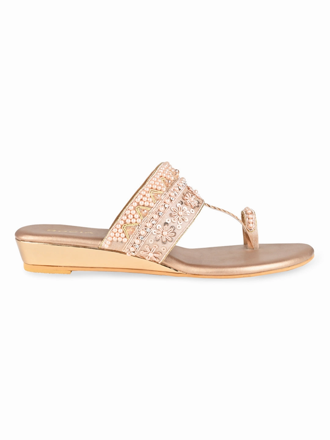 Rocia By Regal Rose Gold Women Hand Embroidered Flats Best Work Shoes For Flat Wide Feet