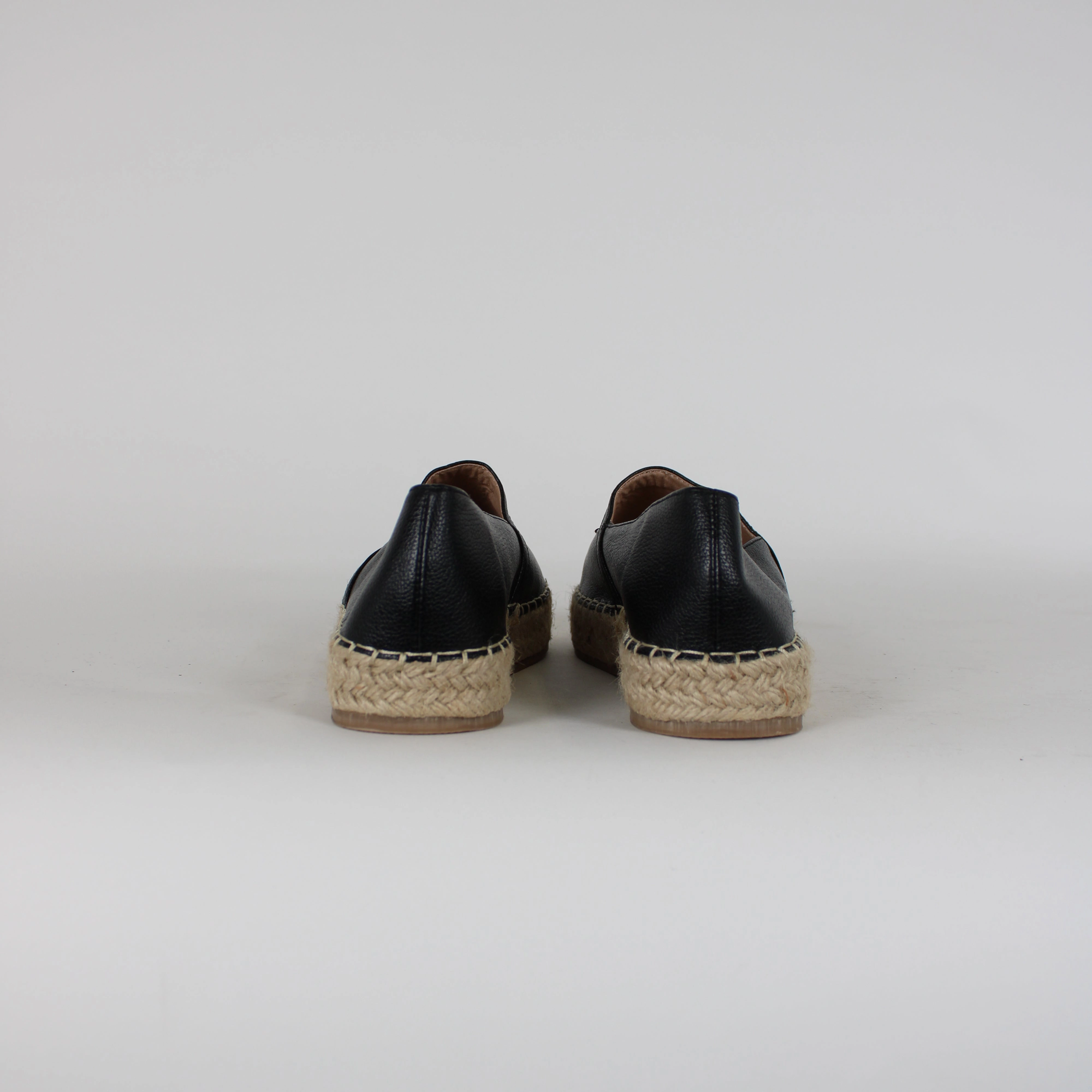 Truffle Collection Black Espadrille Shoes Espadrille Talon Compensé