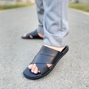 Vionic Slippers For Plantar Fasciitis LS Pure Leather Handmade Croc Chappal LS-148