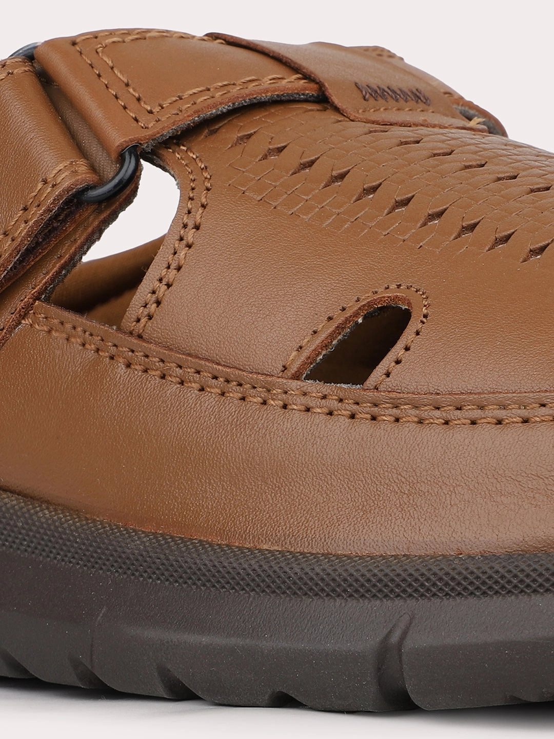 Mens Tan Solid Round Toe Casual Sandals Running In Sandals