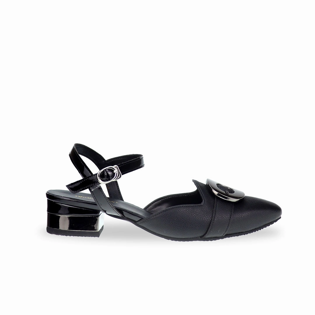 Square-Toe Ankle Strap Low Heels 1.5"inch [Office Wear Series] Attire Business Casual Shoes