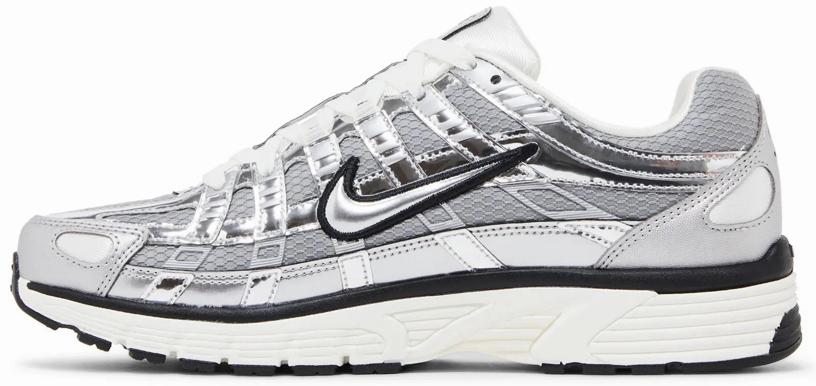 Asics Casual Running Shoes Nike P-6000 Metallic Silver