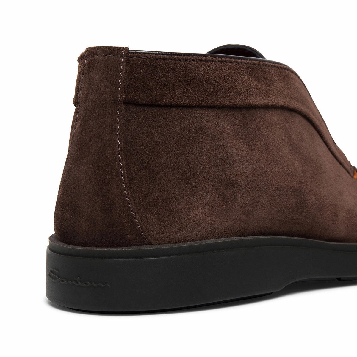 Santoni - Dark Brown Suede Desert Boots Fluffy Fur Boots