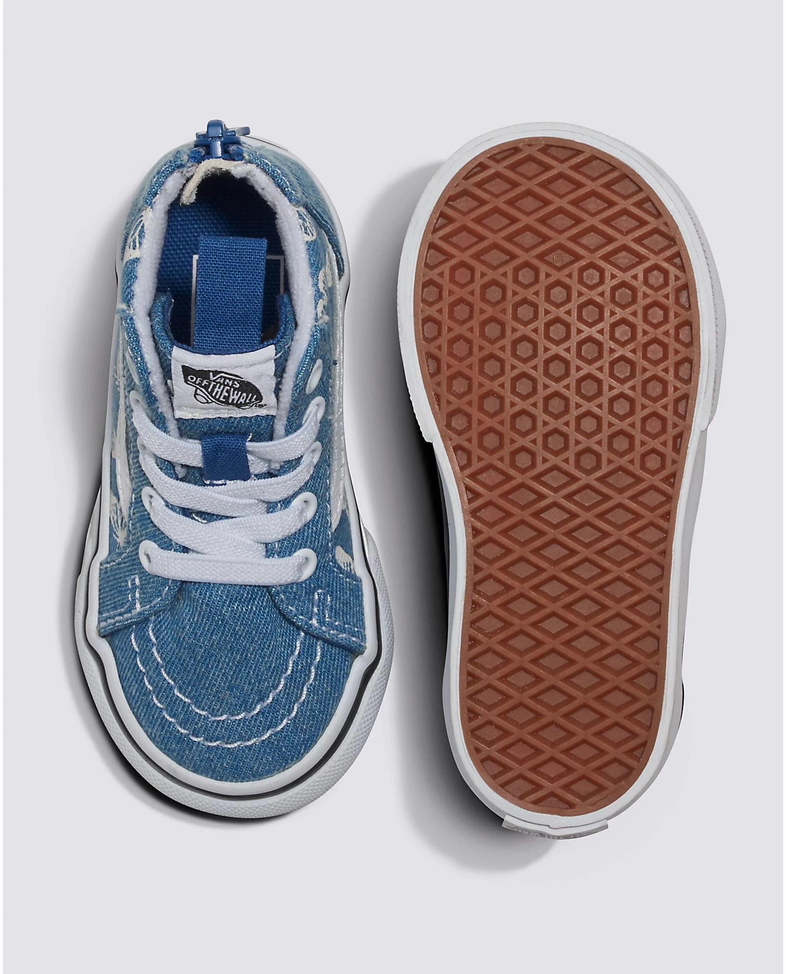 Vans Sk8-Hi Zip Toddlers Denim Navy / True White Cheap Durable Skate Shoes