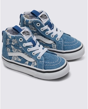 Straye Logan Puff Skate Vans Sk8-Hi Zip Toddlers Denim Navy / True White