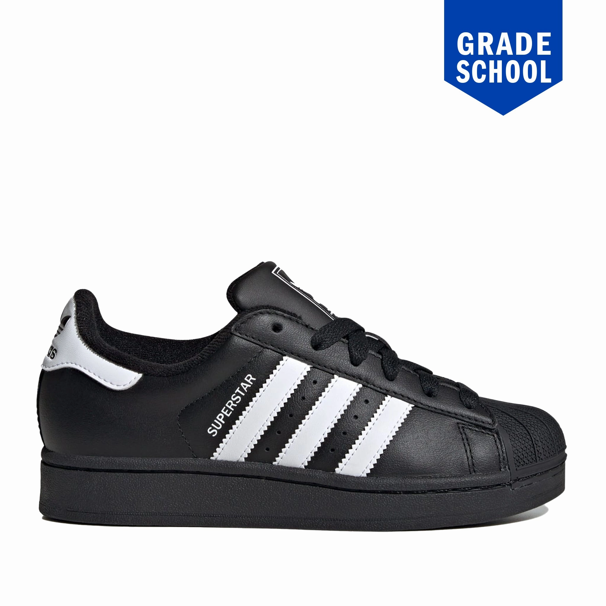 Adidas Running Stability Shoes Grade School Adidas Superstar II J Shoes - Black/White/Black